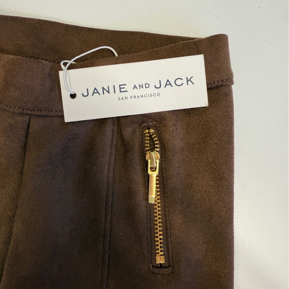 Brown Kids Bottoms with Zipper Accents - Picture 2 of 4